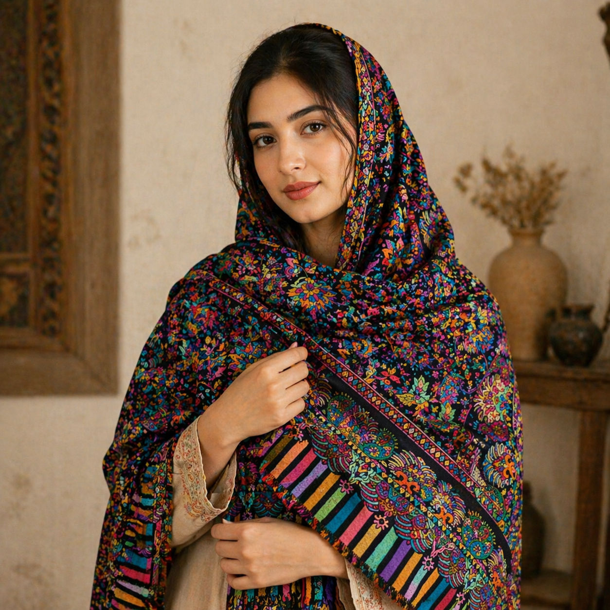 Traditional Kashmiri Kani Shawl